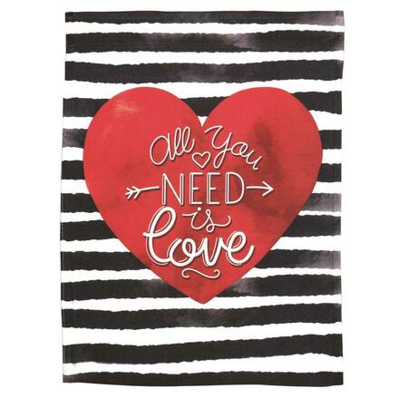 RECINTO 13 x 18 in. Print All You Need Is Love Polyester Garden Flag RE3467320